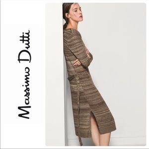 Massimo Dutti Linen & Alpaca Sweater Dress Small